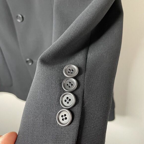 HUGO BOSS Mens Suit Jacket 3-Button Blazer 42R Virgin Wool-Spandex Black Fellini - Picture 4 of 10